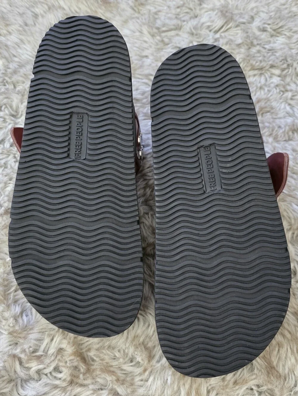 Free People Revelry Studded Double Strap Slide Sandals Rust/Lavender Women's 6.5